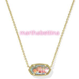 Elisa Gold Pendant Necklace in Dichroic Glass